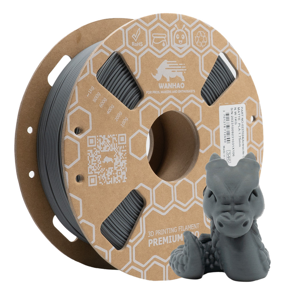 PLA PREMIUM WANHAO MATTE GRIS ANTHRACITE 1Kg