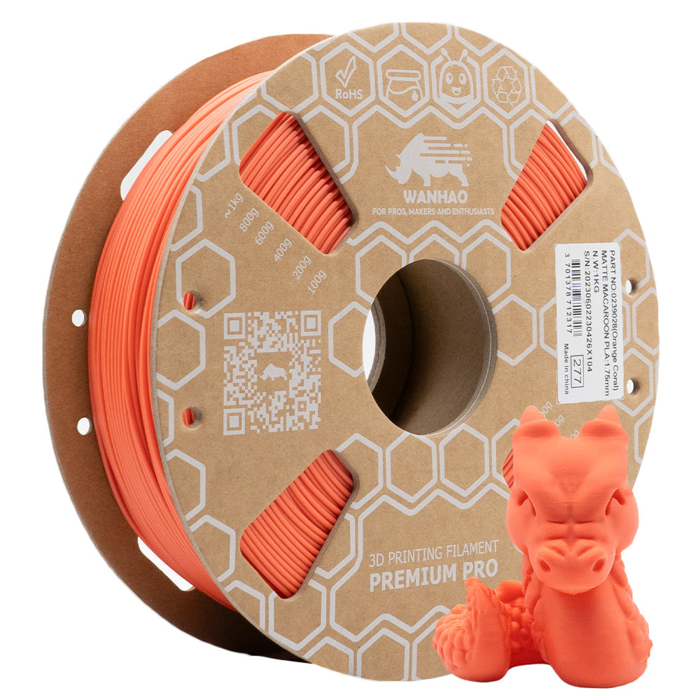 PLA PREMIUM MATTE MACARON ORANGE CORAIL 1KG 1.75MM