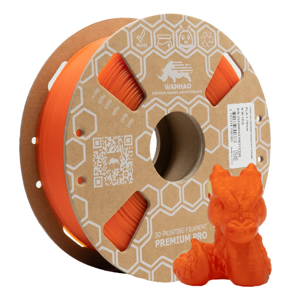 PLA PREMIUM ORANGE TRANSPARENT 1Kg