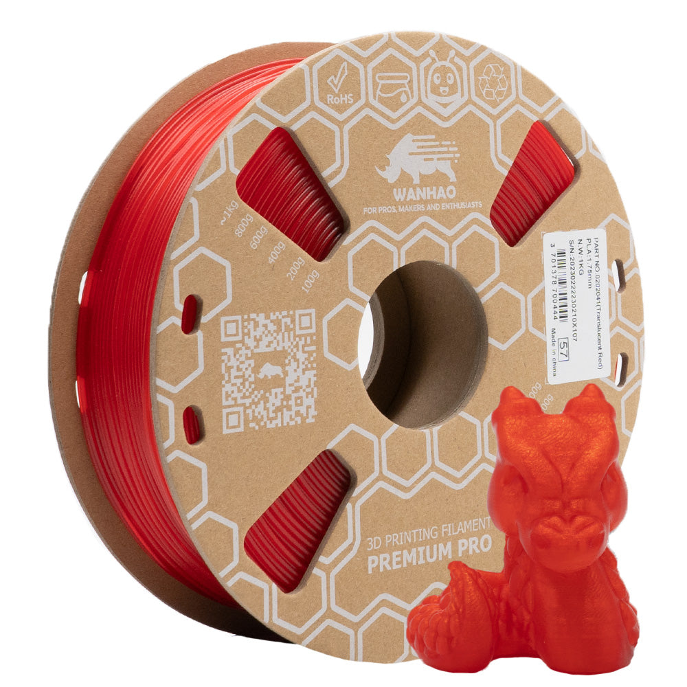 PLA PREMIUM ROUGE TRANSPARENT 1Kg