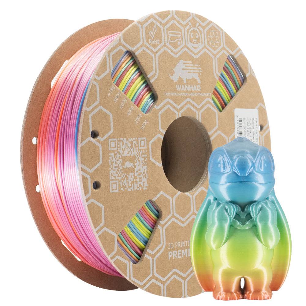 PLA Silk Premium MULTICOULEUR arc-en-ciel - 1.75mm, 1 Kg