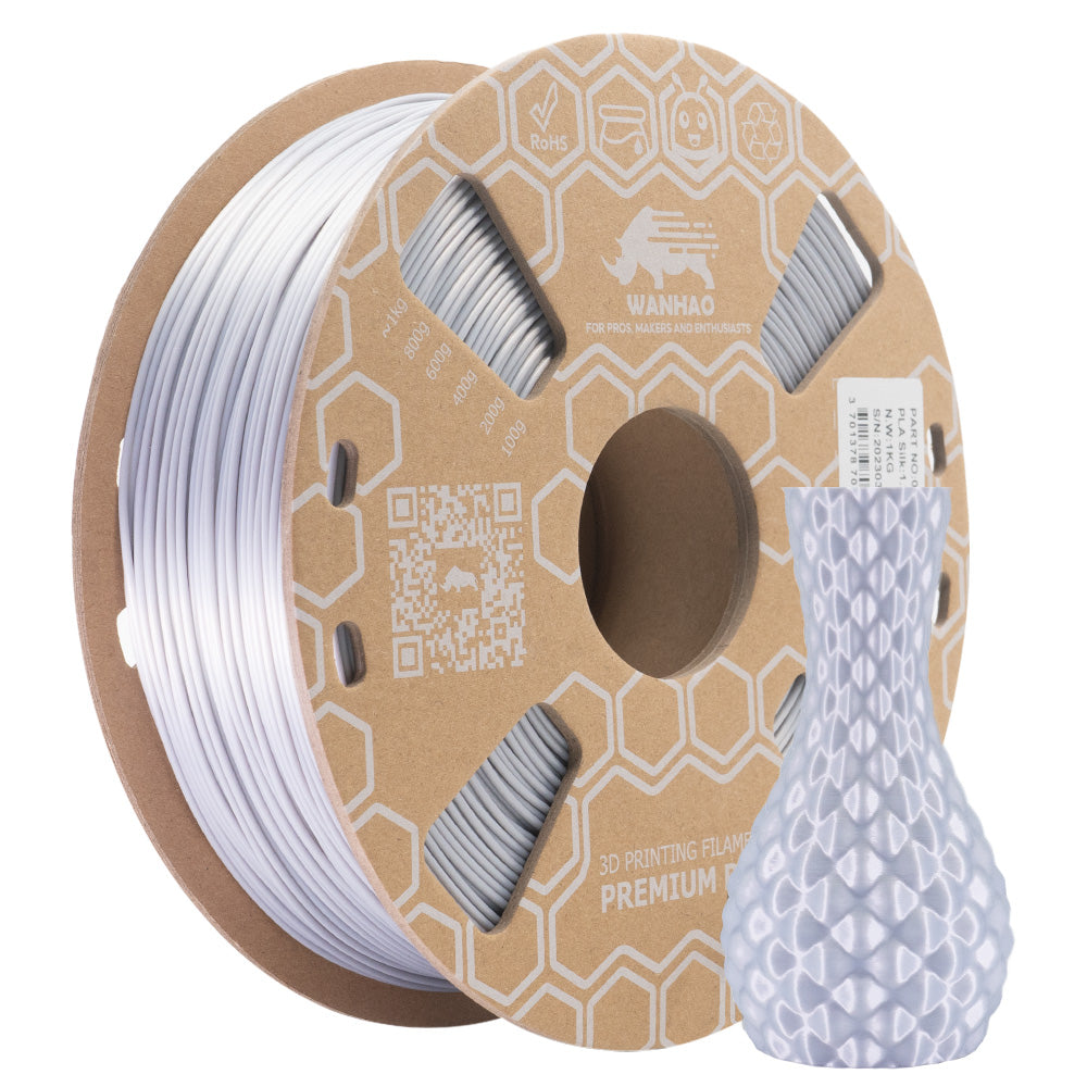 PLA Silk Gris Argent Premium - 1.75mm, 1 Kg