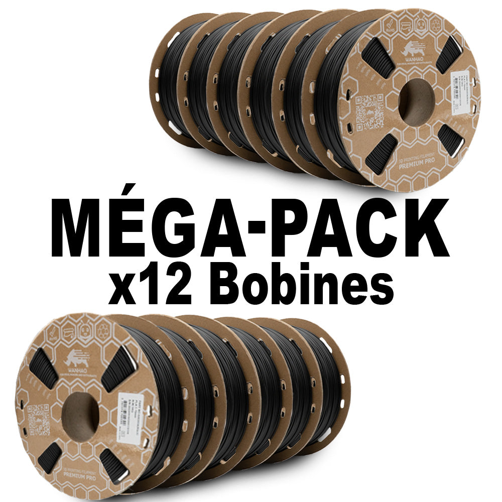 MEGA PACK PLA PREMIUM NOIR MUZO3D 12 x 1Kg